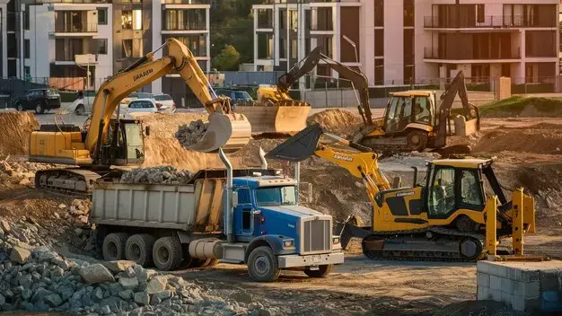 Transit Mixer Delivering Concrete at Site – RachInfra Fleet